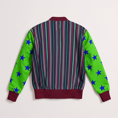 Snap Front Bomber Jacket in Rayon French Terry