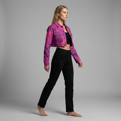 Cropped Jean Cotton Jacket Purple Storm