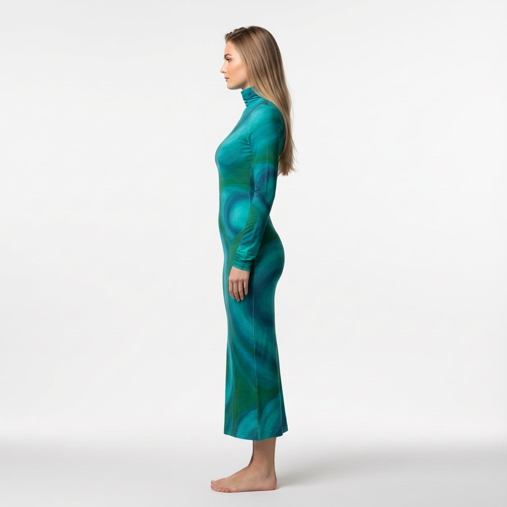 Sarong Maxi Indigo Child Turtleneck Body Con Dress Indigo Child 