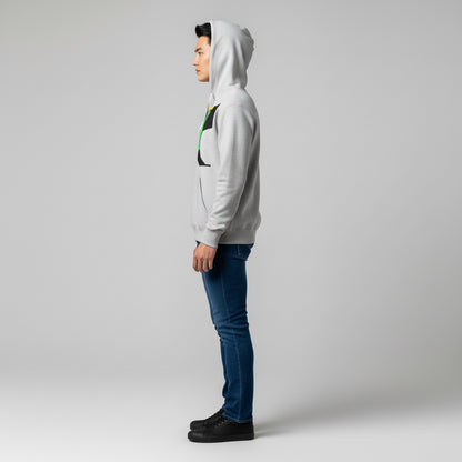 Graphic Panel Basic Hoodie in Medium Weight Cotton