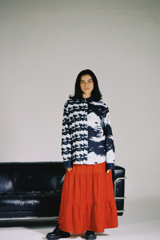 abrazos infinitos button up oversized shirt