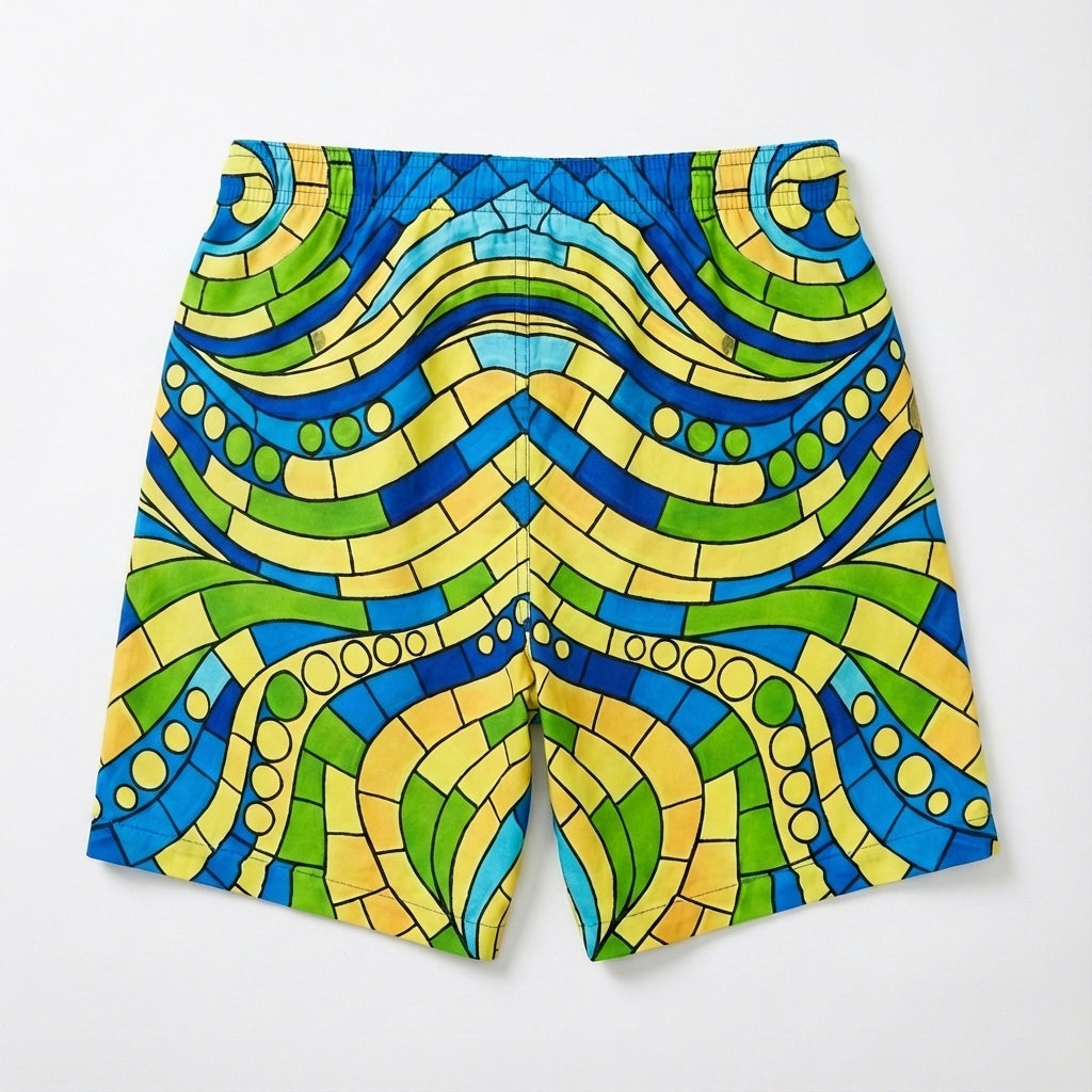 Men's Board Shorts Mosaic 4 – 7" Inseam (Lightweight Cotton Poplin)