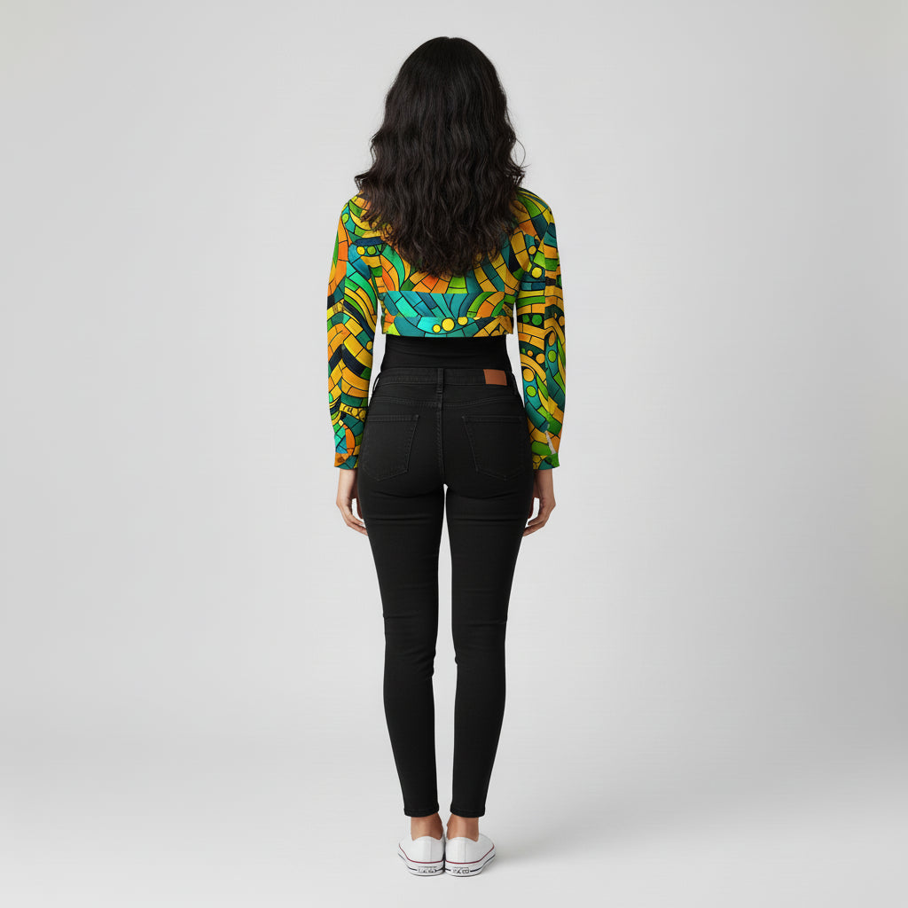 Cropped Jean Cotton Jacket Mosaic 11