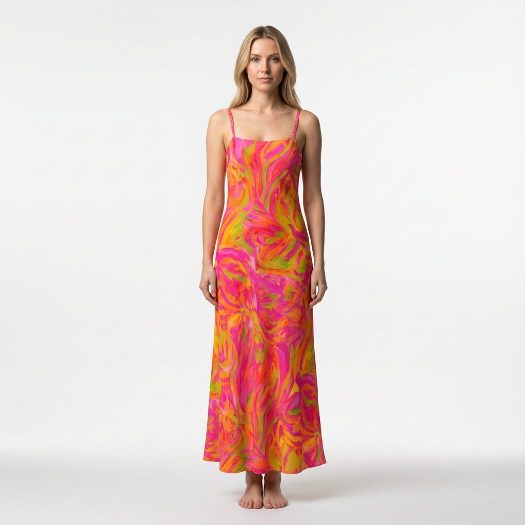 Bias Slip Dress Pink Noodles