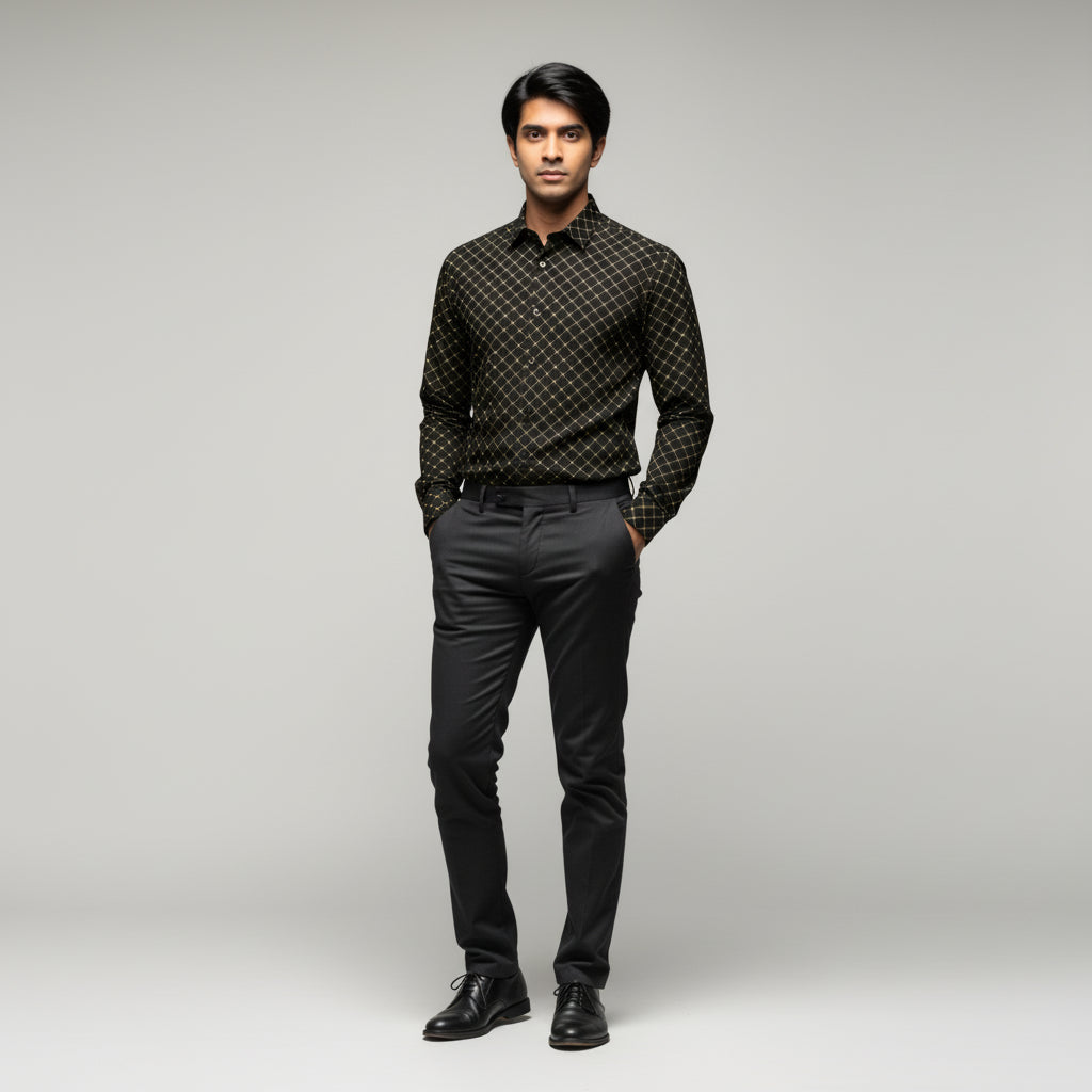 Dress Shirt with Franklin Spread Collar in Soft-Structured Linen