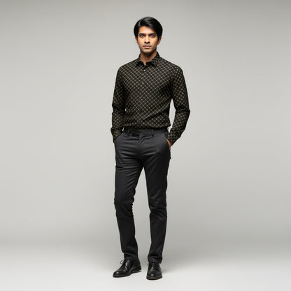 Dress Shirt with Franklin Spread Collar in Soft-Structured Linen