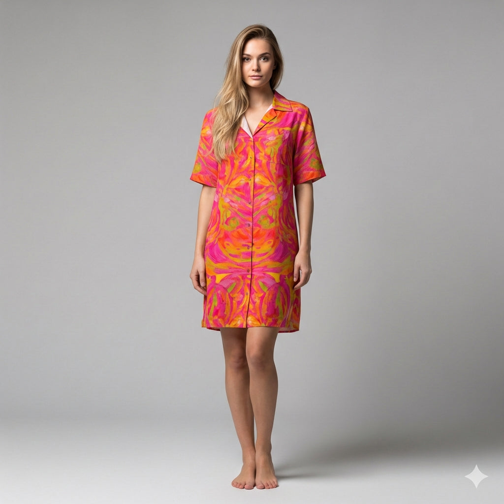 Camp Collar Dress Pink Noodles