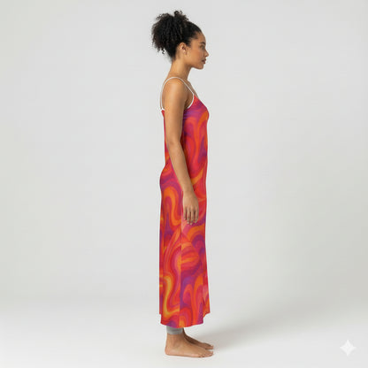 Bias Slip Dress Pink Sunset