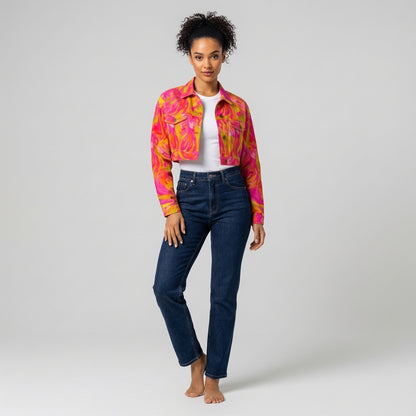 Cropped Jean Jacket Pink Noodles
