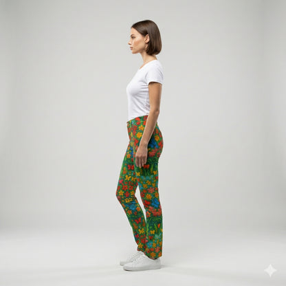 Skinny Jeans Butterfly Flowers