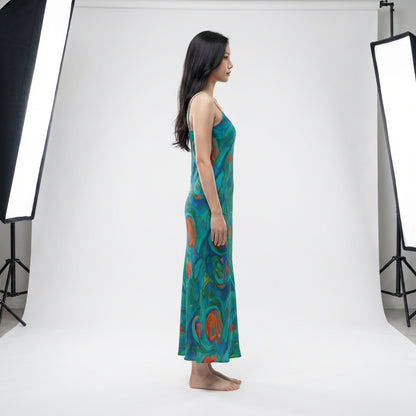 Bias Slip Dress Floral Swamp