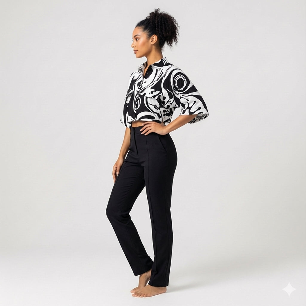 Kiyara Cropped Kimono Sleeve Blouse