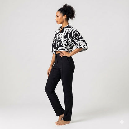 Kiyara Cropped Kimono Sleeve Blouse