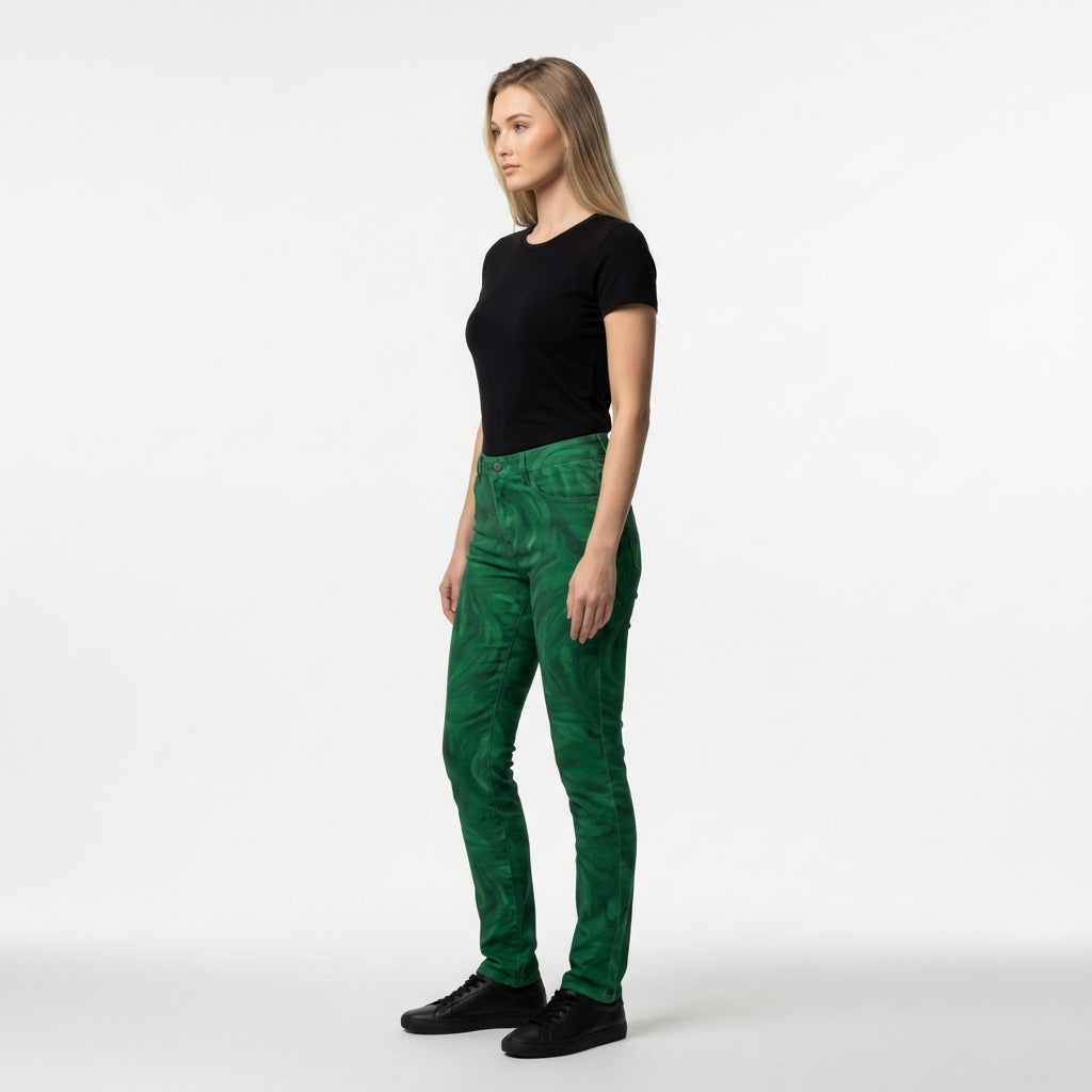 Skinny Jeans Dark Green Noodles