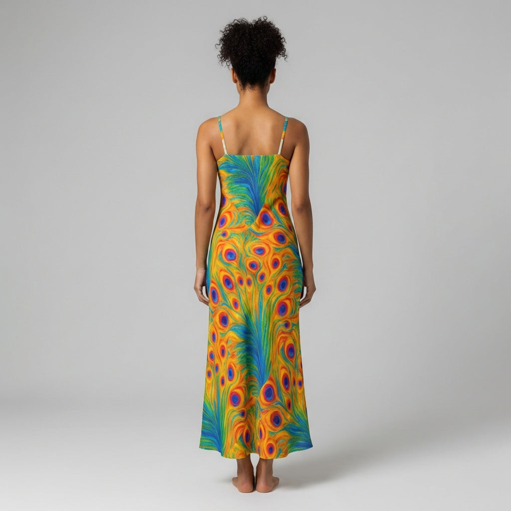 Bias Slip Dress Feather Bouquet