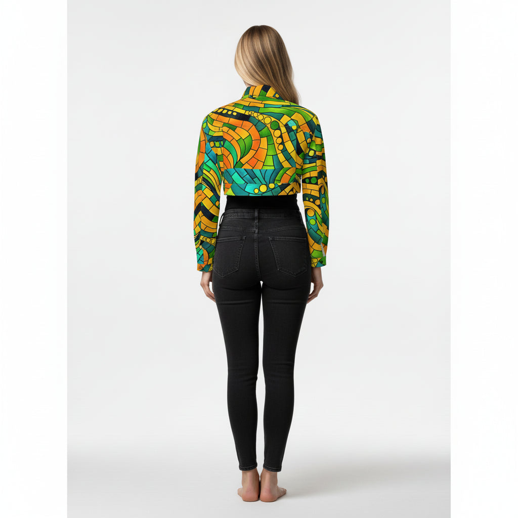 Cropped Jean Cotton Jacket Mosaic 11