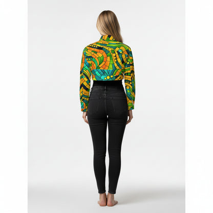 Cropped Jean Cotton Jacket Mosaic 11