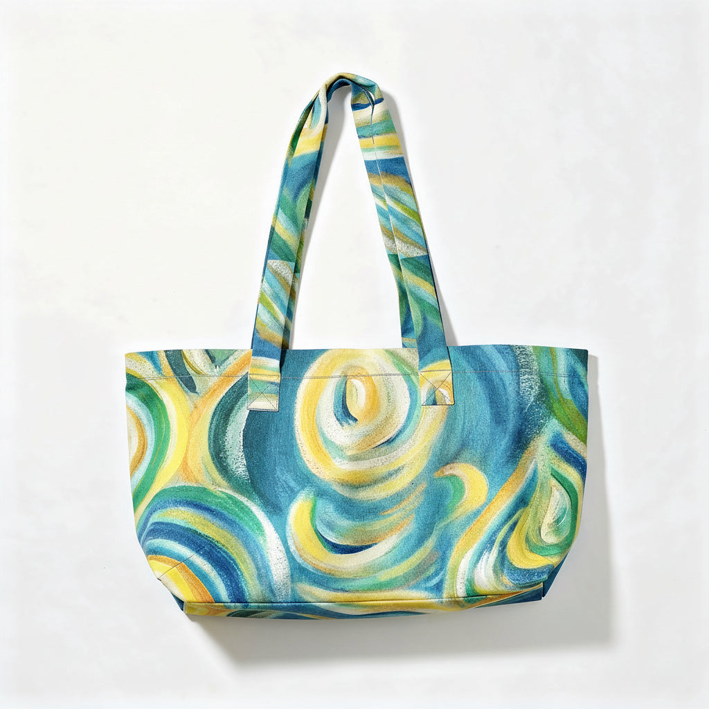 Large Tote Bag Sea Swirls