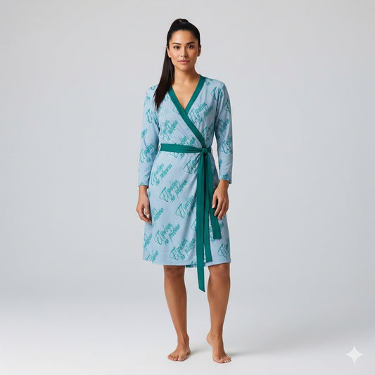 Traditional Jersey Wrap Dress - Lightweight Organic Cotton