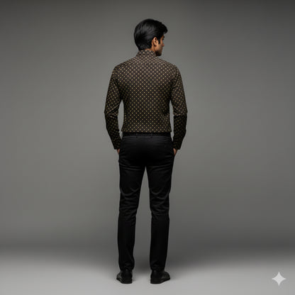 Dress Shirt with Franklin Spread Collar in Soft-Structured Linen