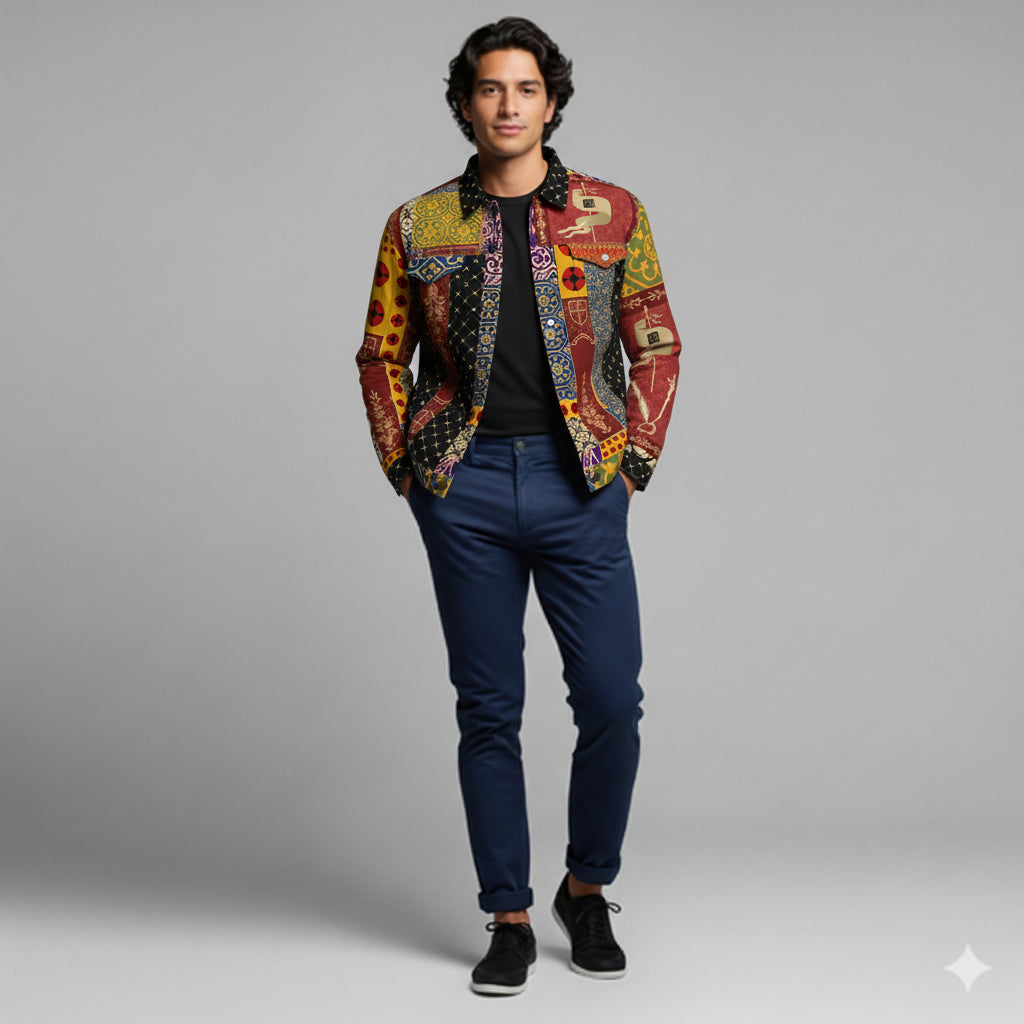 Joan of Arc Exclusive Satin and Denim Jacket