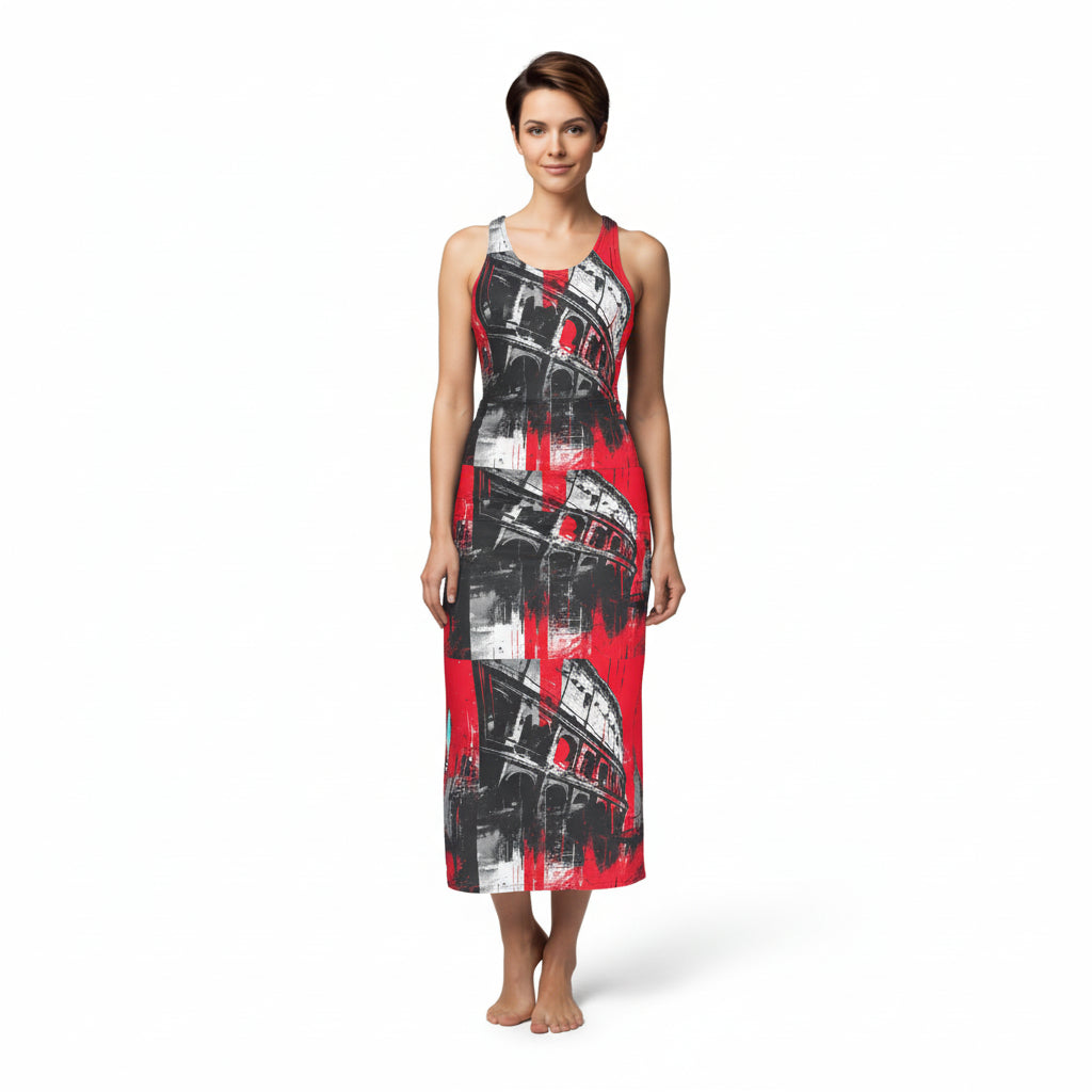 Abstract Colosseum Design Tank Dress