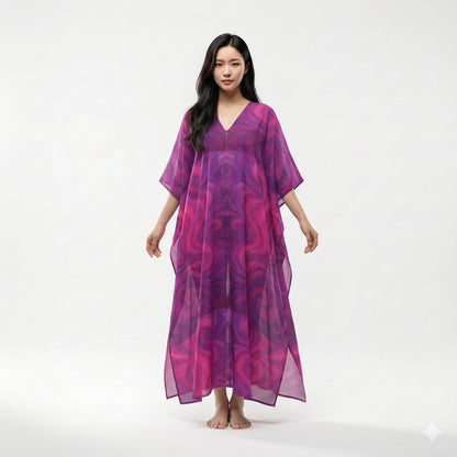 Caftan Purple Storm – Lightweight Organic Cotton Voile