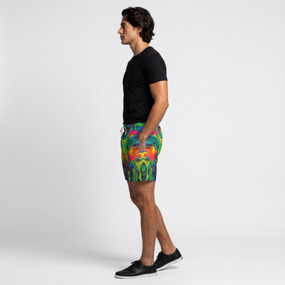 Board Shorts (7" Inseam) in Lightweight Cotton Poplin Green Jungle 