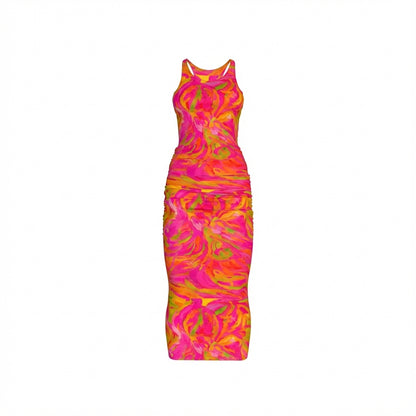 Racerback Shirred Tank Dress Pink Noodles