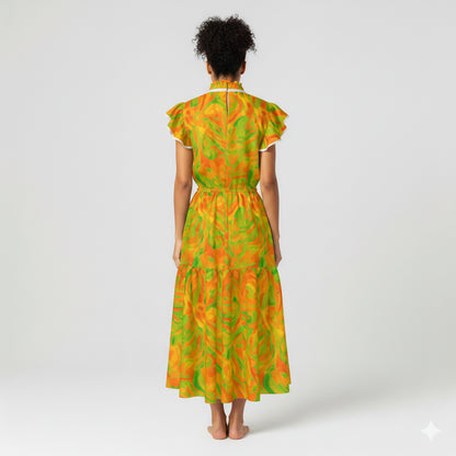 Ruffle Sleeve Dress Fruity Noodles