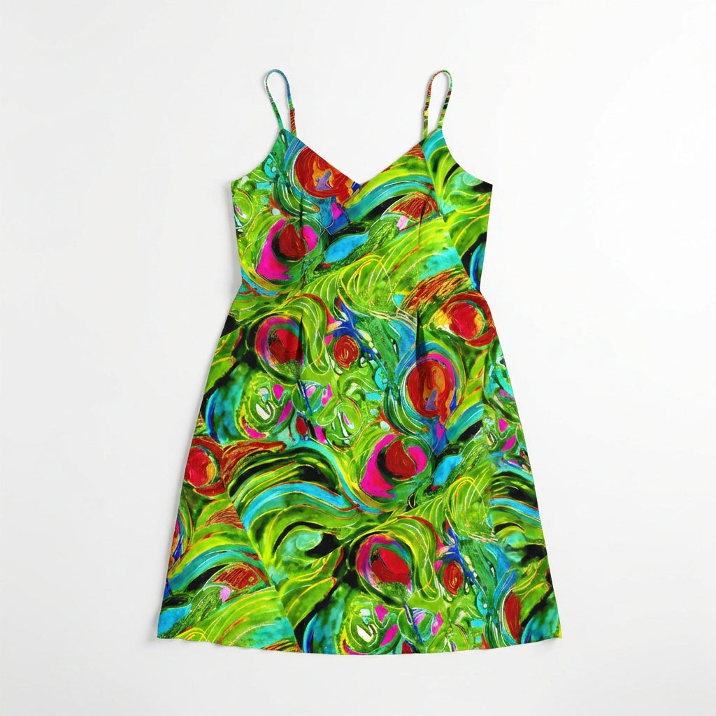 Slip Dress (non Bias) Pink Water Lilies