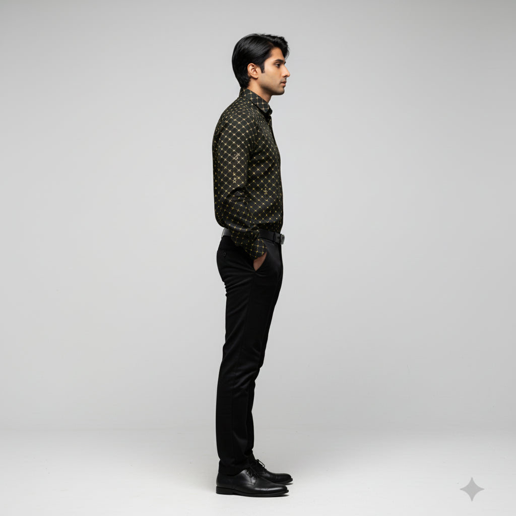 Dress Shirt with Franklin Spread Collar in Soft-Structured Linen