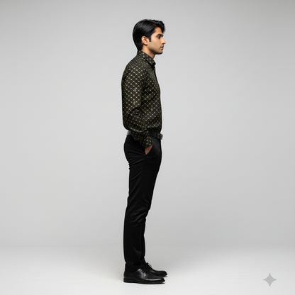 Dress Shirt with Franklin Spread Collar in Soft-Structured Linen