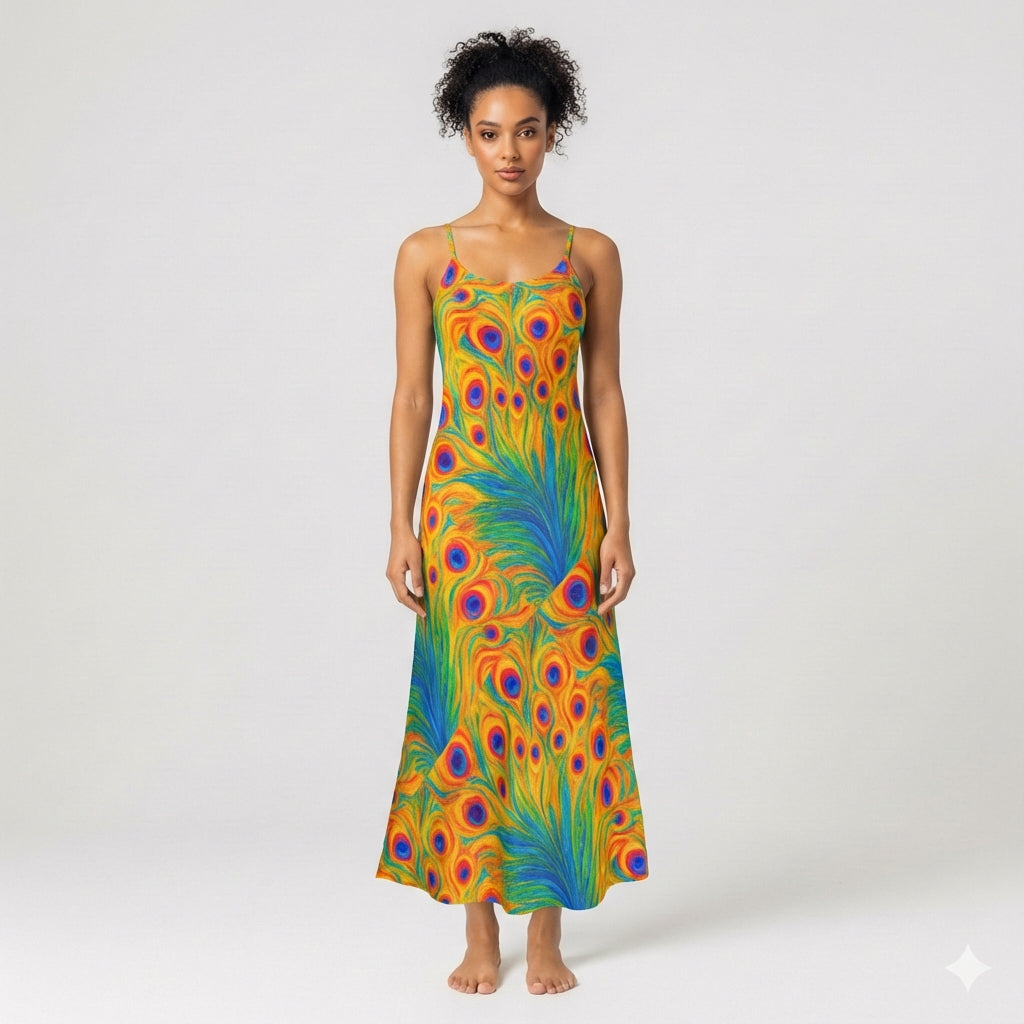Bias Slip Dress Feather Bouquet