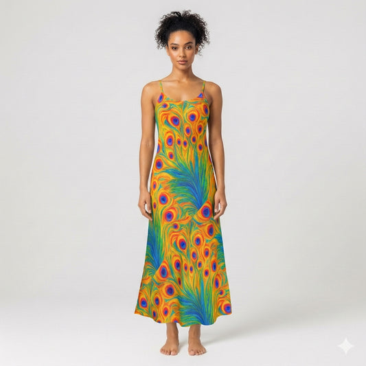 Bias Slip Dress Feather Bouquet