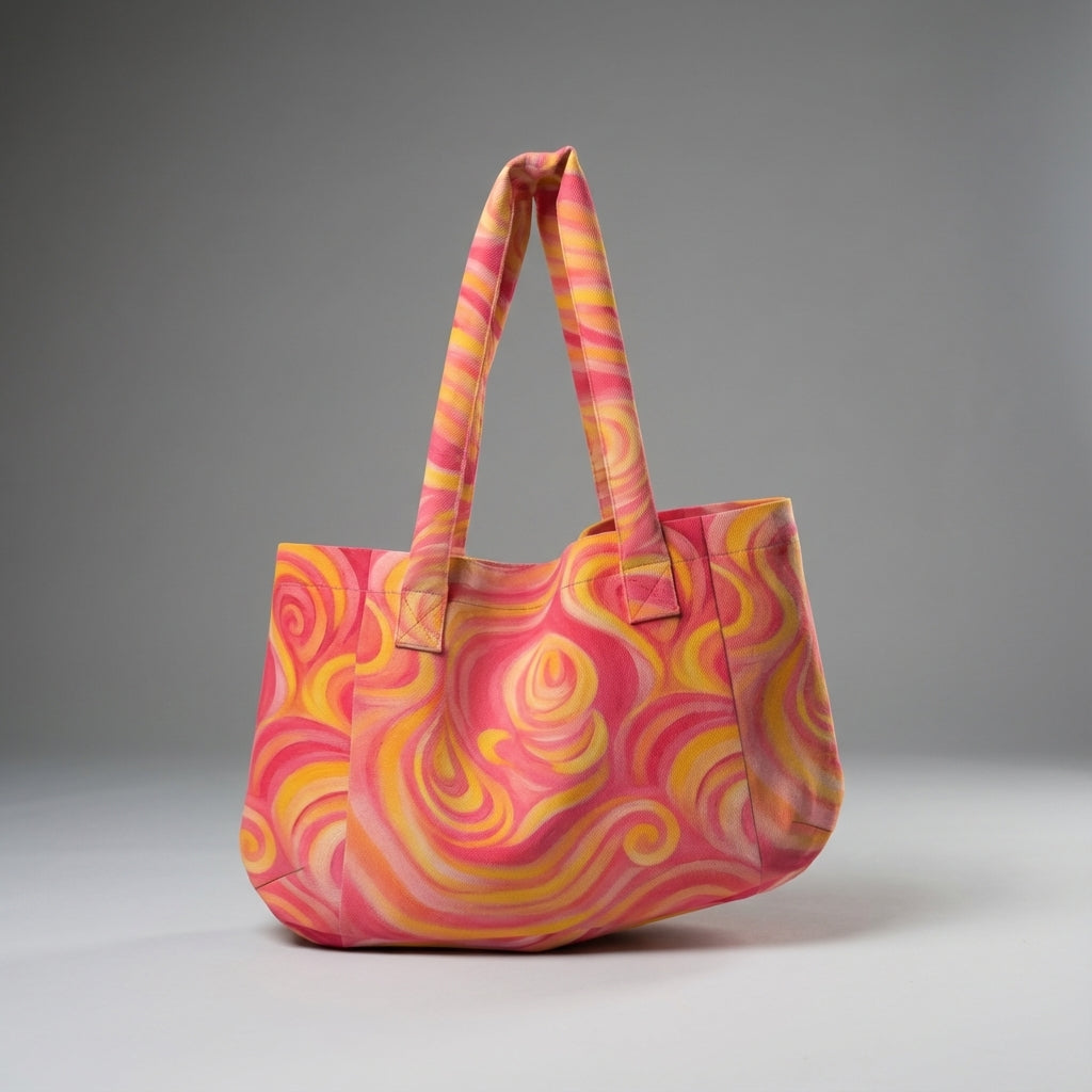 Large Tote Bag Sunset Swirls