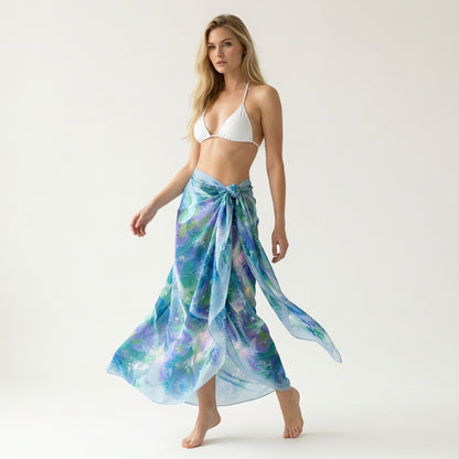 Azure Breeze_Sarong Maxi in Lightweight Viscose Satin
