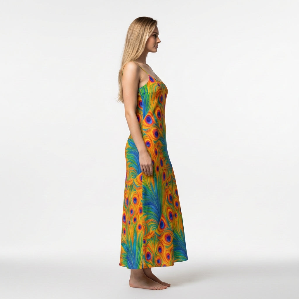 Bias Slip Dress Feather Bouquet