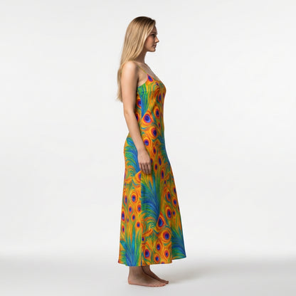 Bias Slip Dress Feather Bouquet