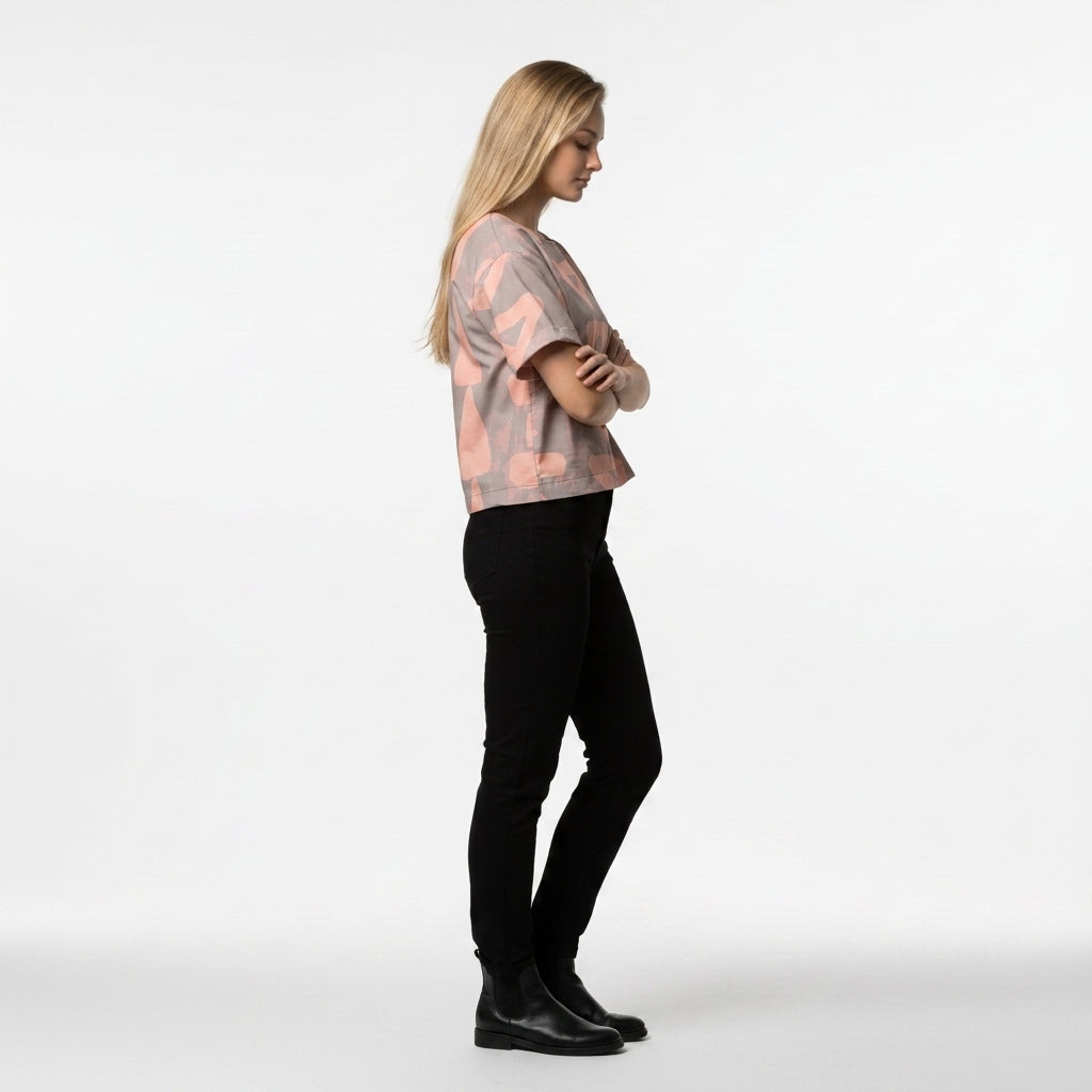 Feeder Woven Tee Peach Adobe