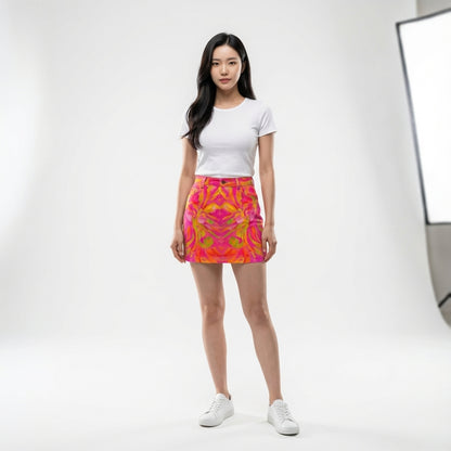 Denim Mini Skirt Pink Noodles