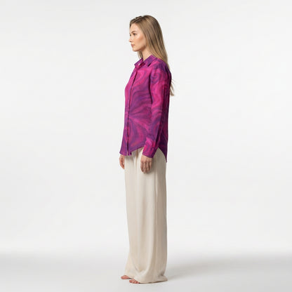 Button Front Shirt Purple Storm