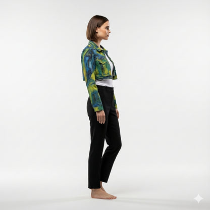 Cropped Jean Jacket Blue Jungle