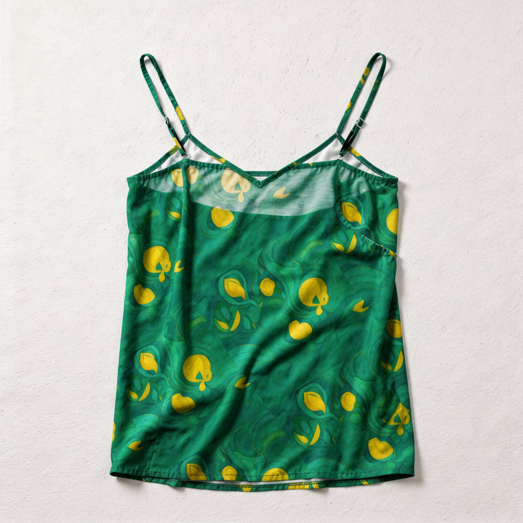 Camisole Yellow Flowers in Lightweight Organic Cotton Voile
