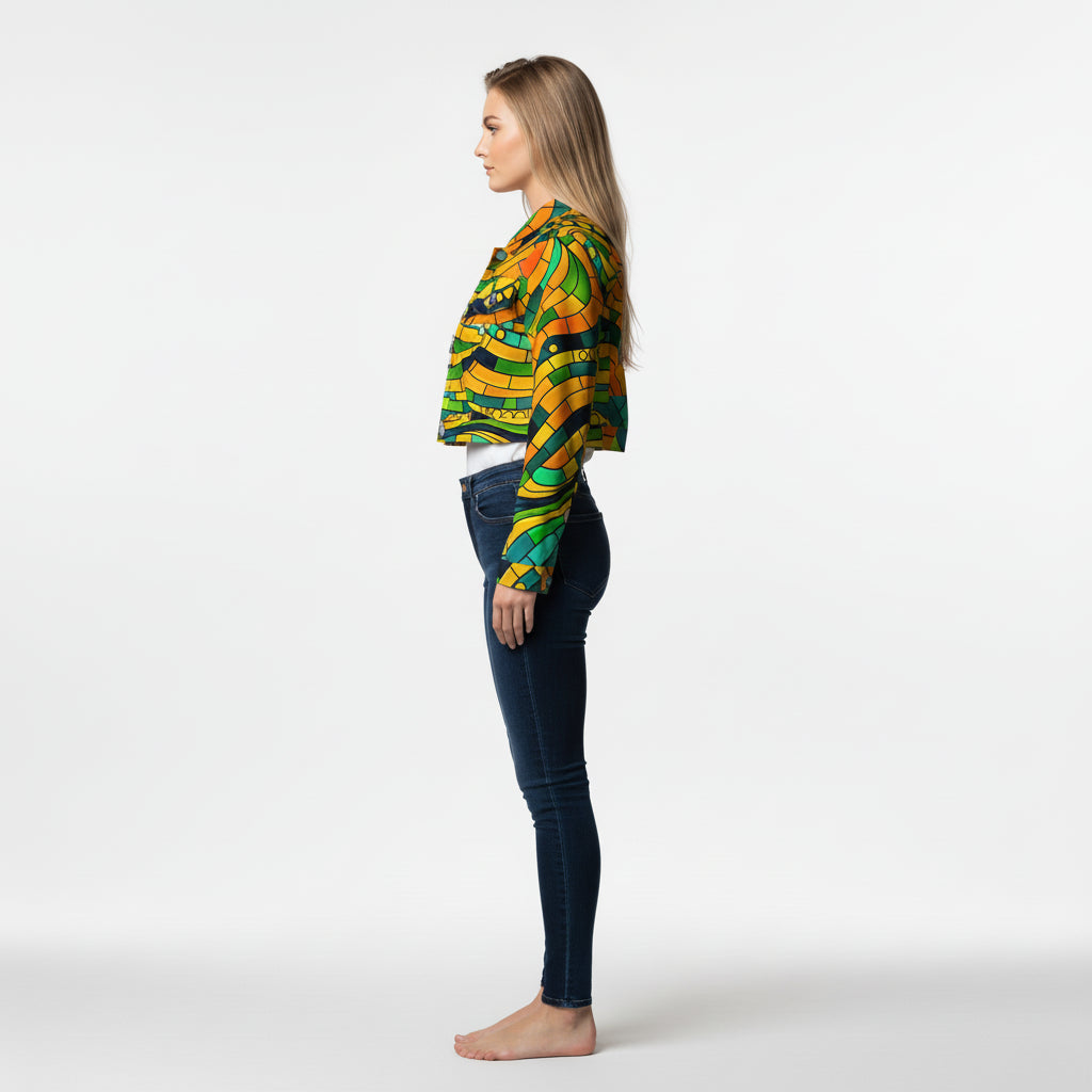 Cropped Jean Cotton Jacket Mosaic 11