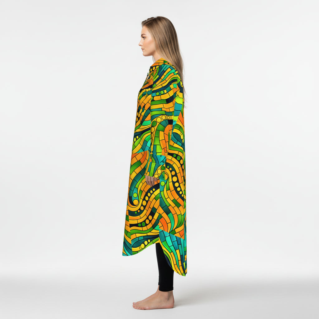 Long Sleeve Shirt Dress Mosaic 11