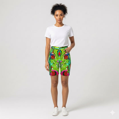 Pink Water Lilies Demin Shorts