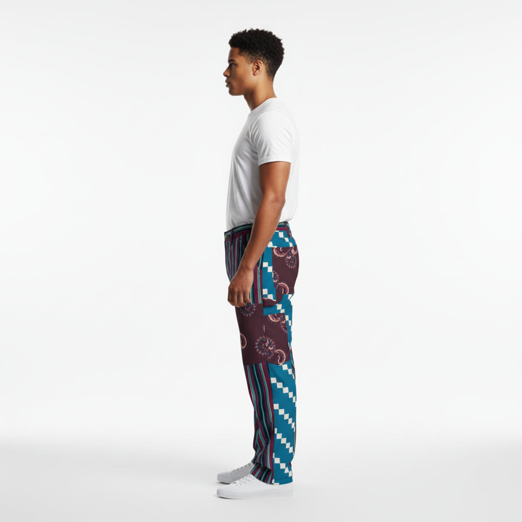 Reverse Boxy Carpenter Pant in Black Heavy Stretch Cotton Twill