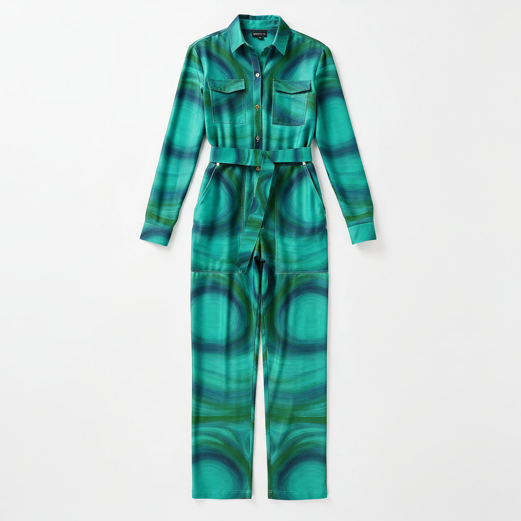 Lightweight Button Front Jumpsuit Indigo Child