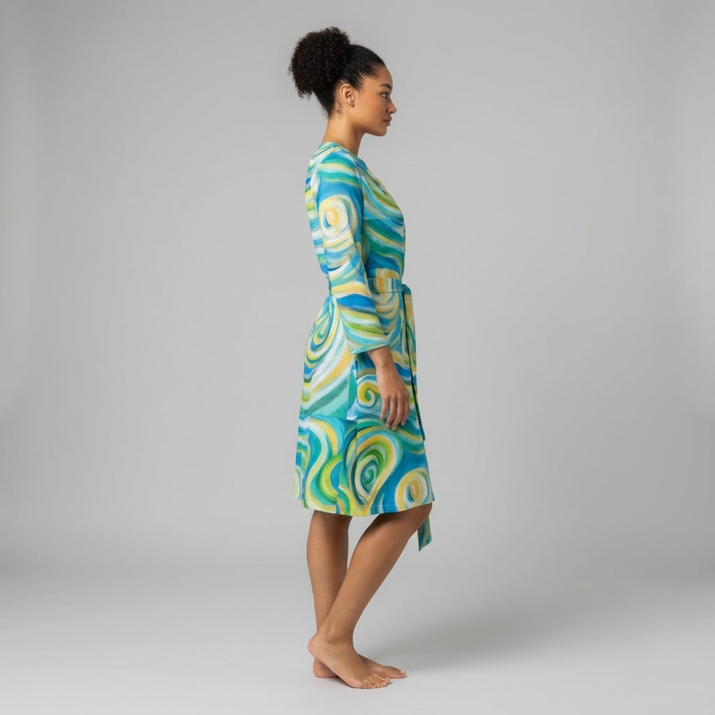 Wrap Dress Sea Swirls